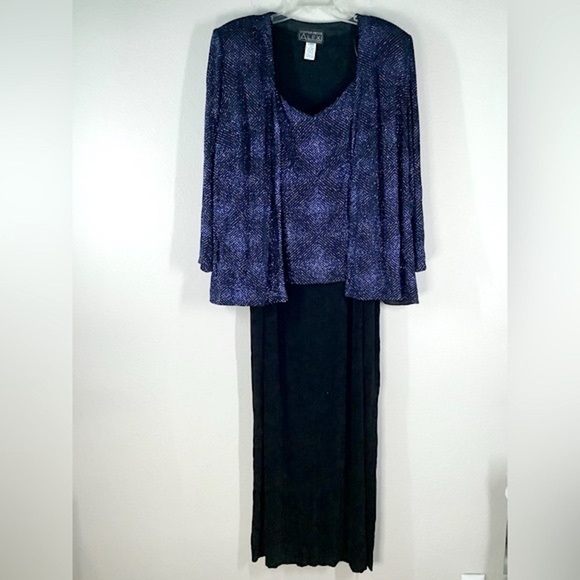 ALEX EVENINGS 2-Piece Evening Gown Set Glitter Jacket & Maxi Wedding 22W PETITE - Picture 14 of 14